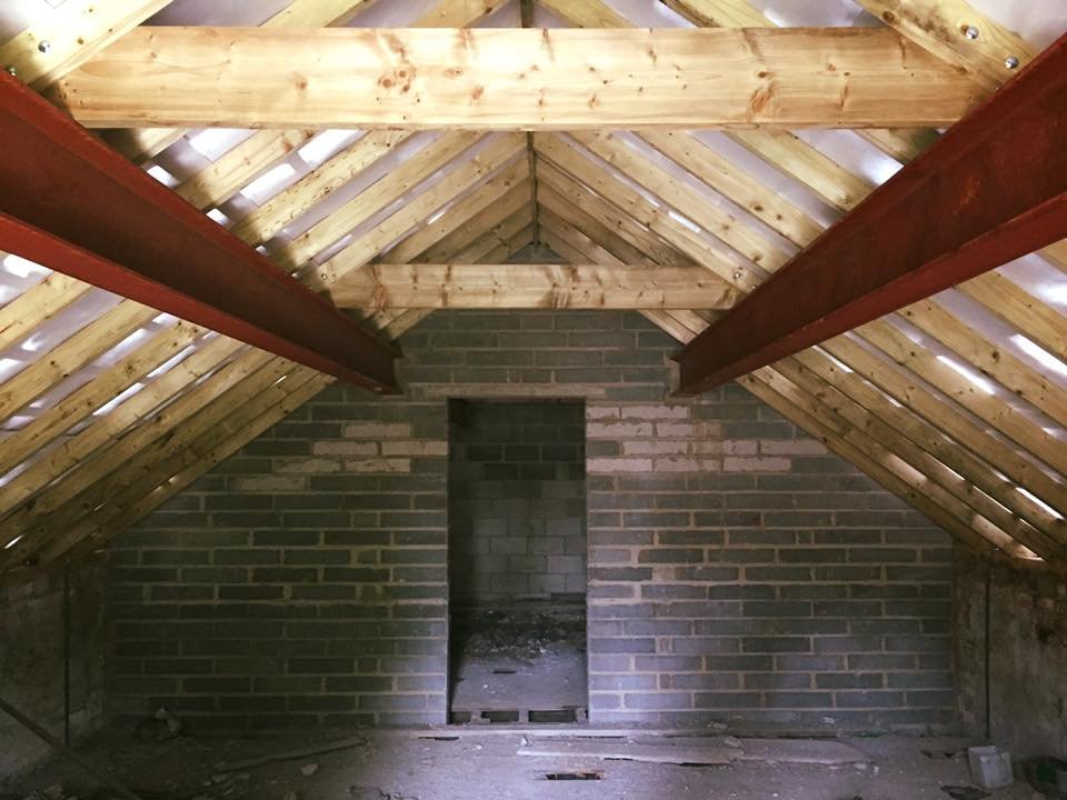 Inside of roof during renovation